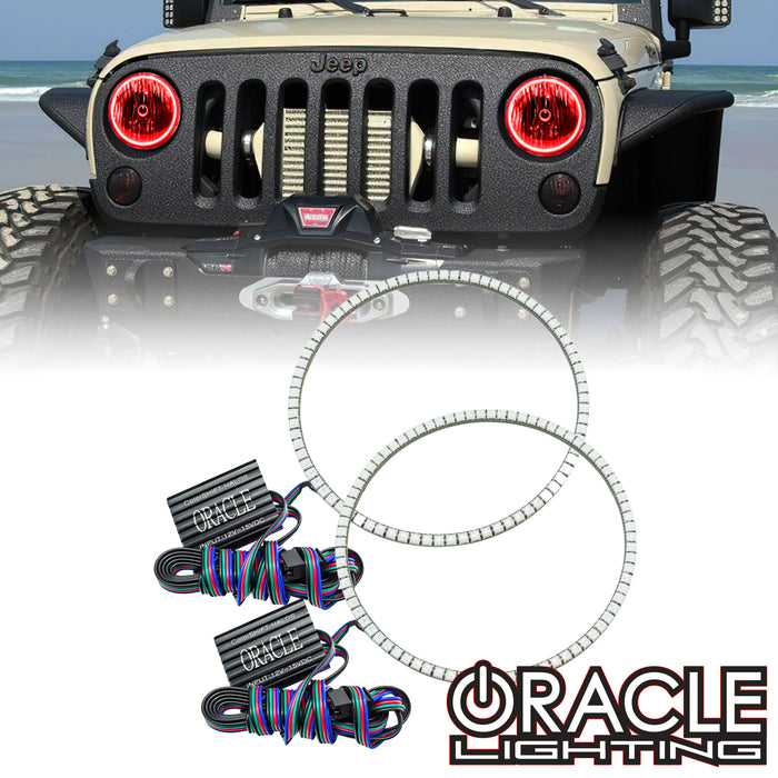 ORACLE Lighting 2007-2017 Jeep Wrangler JK LED Surface Mount Headlight Halo Kit