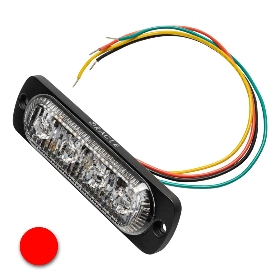 4 LED Slim Strobe Light- Flush Lighthead with red LED