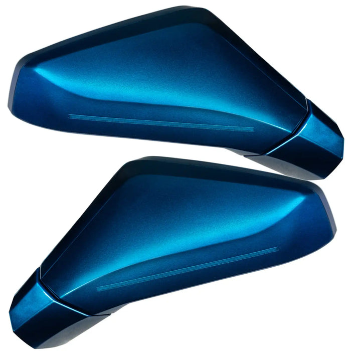 2005-2013 Chevrolet C6 Corvette Concept LED Side Mirrors painted metallic blue.