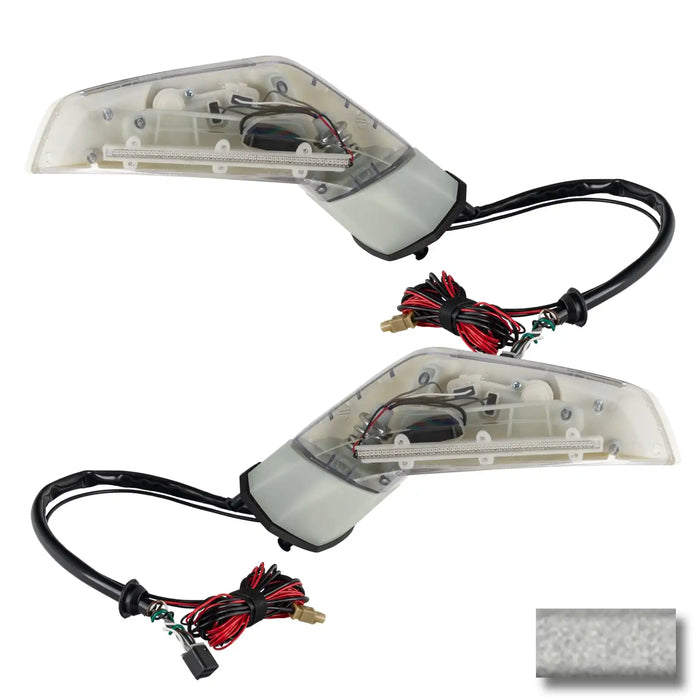 2005-2013 Chevrolet C6 Corvette Concept LED Side Mirrors with white paint swatch.