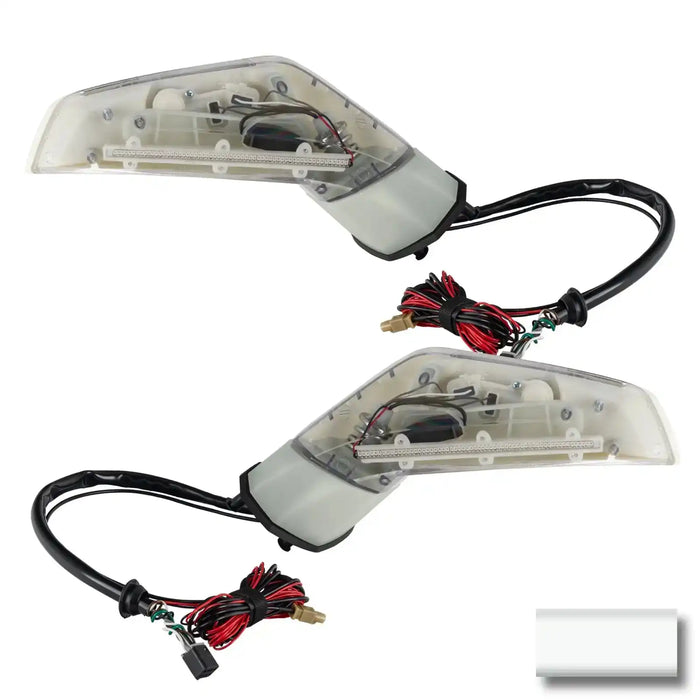 2005-2013 Chevrolet C6 Corvette Concept LED Side Mirrors with white paint swatch.