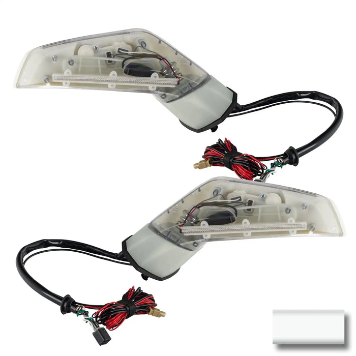 2005-2013 Chevrolet C6 Corvette Concept LED Side Mirrors with white paint swatch.