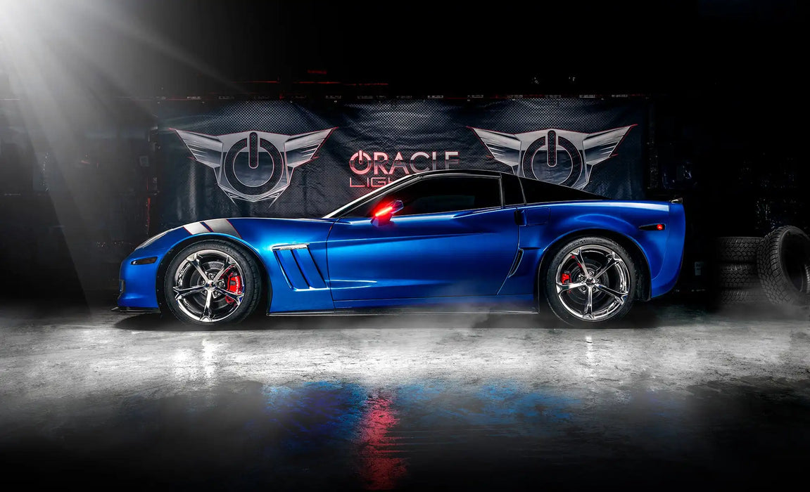 Side view of C6 Corvette with Concept LED Side Mirrors installed.