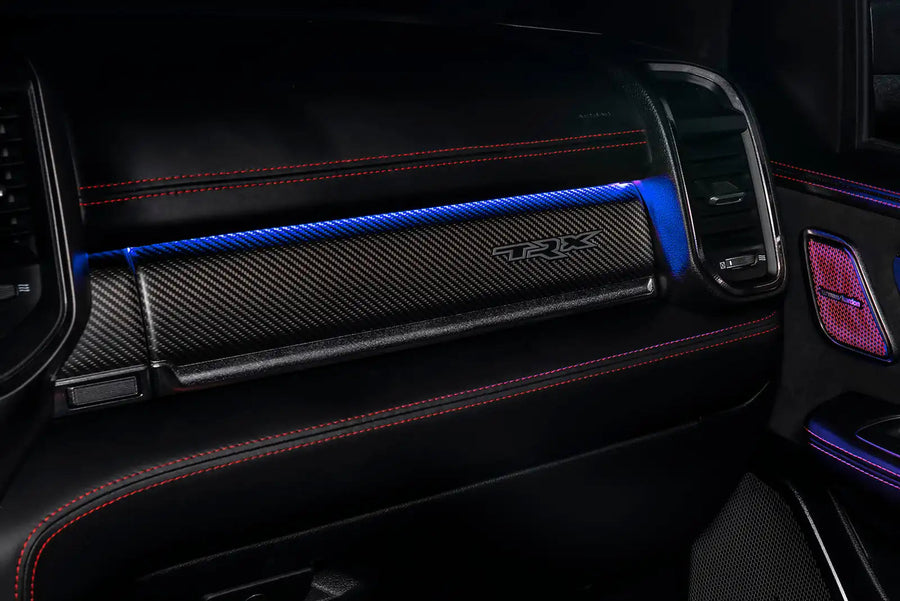 TRX interior dashboard with blue LED lighting