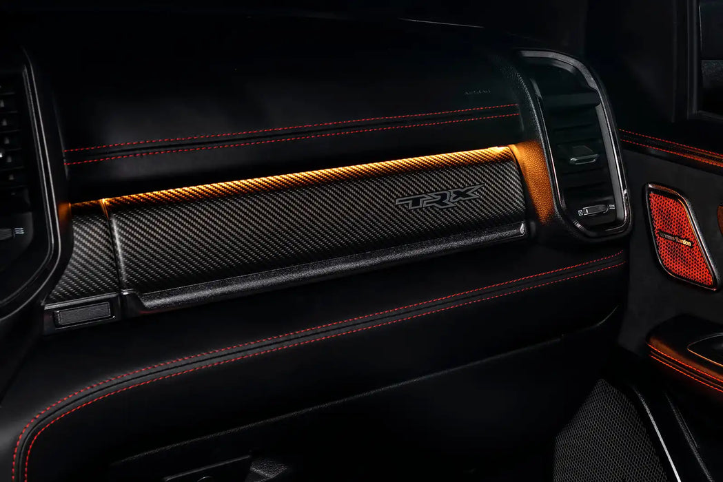 TRX interior dashboard with amber LED lighting