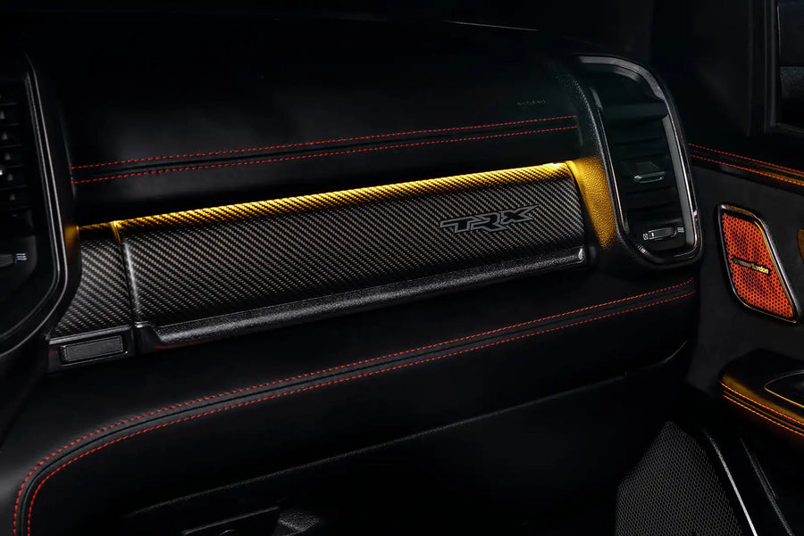 TRX interior dashboard with yellow LED lighting