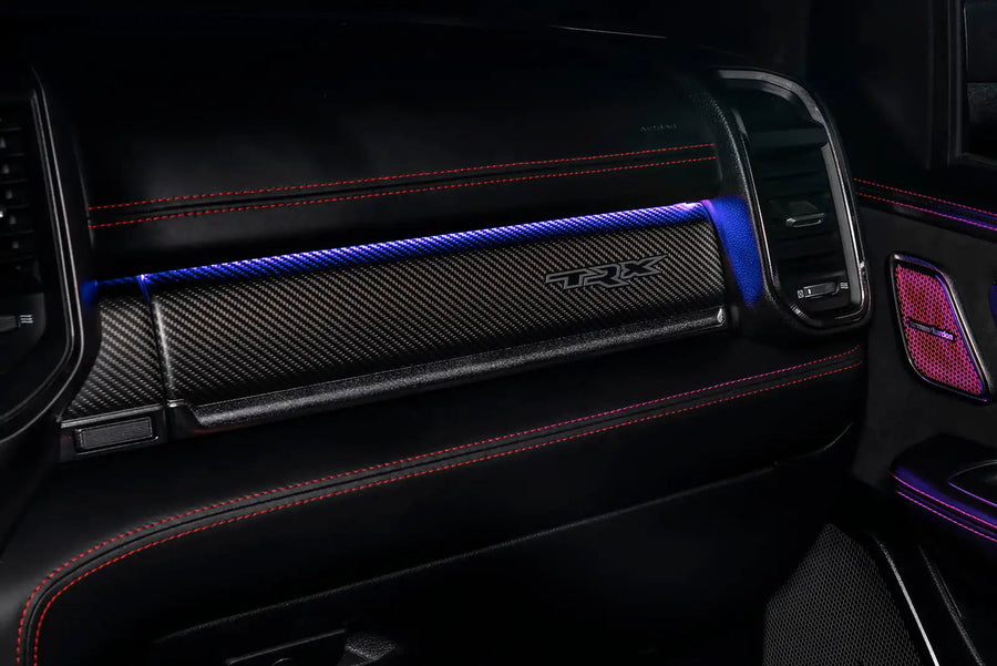 TRX interior dashboard with purple LED lighting