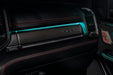 TRX interior dashboard with cyan LED lighting