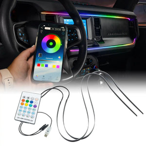 2021-2026 Ford Bronco Dynamic ColorSHIFT LED Dash Kit - USB Plug & Play Interior Lighting