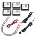 Dynamic ColorSHIFT 18-Piece Universal LED Interior Kit - Bluetooth Multi-Zone Lighting components including controllers and wiring.