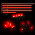 Dynamic ColorSHIFT 18-Piece Universal LED Interior Kit - Bluetooth Multi-Zone Lighting with red LED strips and lights.