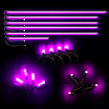 Dynamic ColorSHIFT 18-Piece Universal LED Interior Kit - Bluetooth Multi-Zone Lighting featuring purple LED strips and pods.