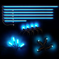Dynamic ColorSHIFT 18-Piece Universal LED Interior Kit - Bluetooth Multi-Zone Lighting with blue LED strips and lights.
