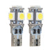 T10 5 LED 3 Chip SMD Bulbs (Pair)
