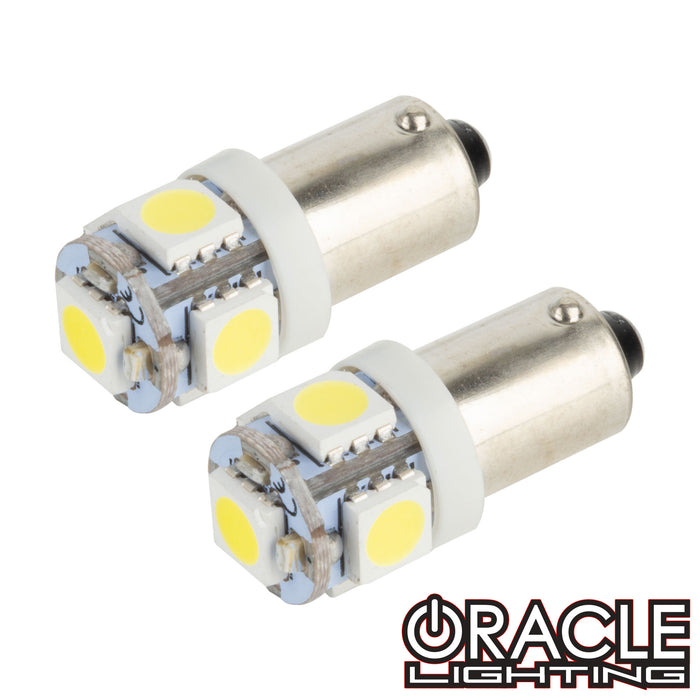 ORACLE BA9S 5 LED 3 Chip Bayonet Bulbs (Pair)