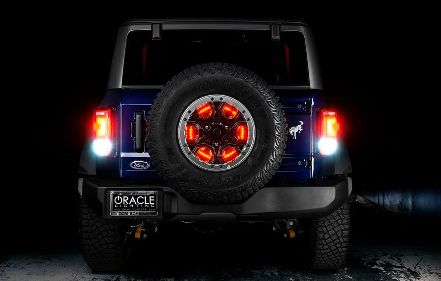 2021-2022 Ford Bronco WT21W Extreme-Performance LED Reverse Light Bulbs for Standard Halogen Tail Lights installed on vehicle.