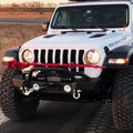 White Jeep with DRL LED upgrade installed
