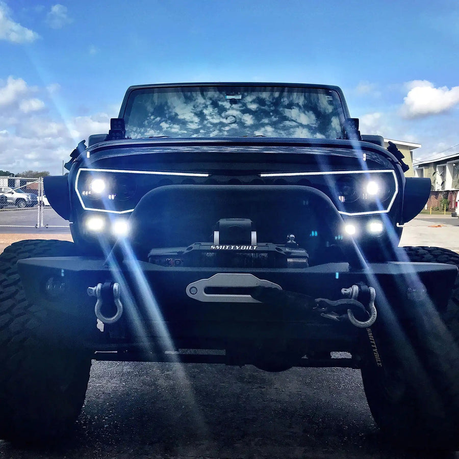 2007-2017 Jeep Wrangler JK VECTOR Pro Series II Full LED Grill - Integrated Headlights & DRL