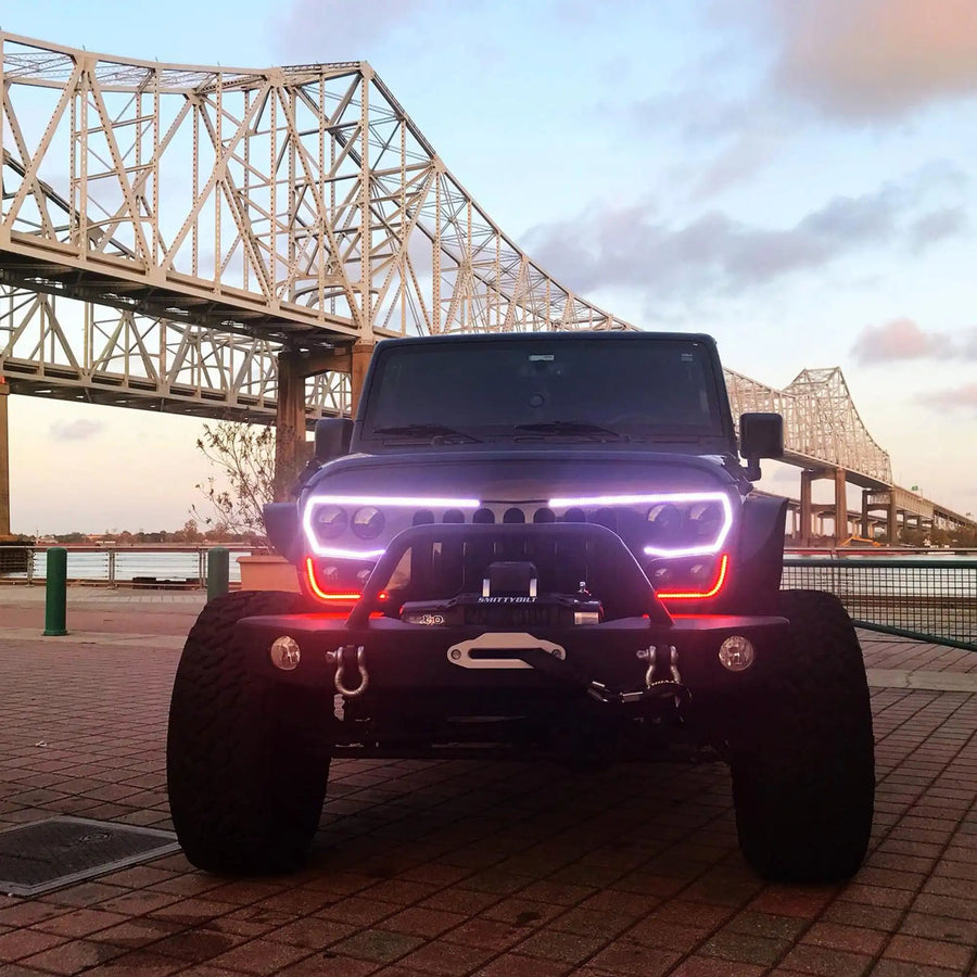 2007-2017 Jeep Wrangler JK VECTOR Pro Series II Full LED Grill - Integrated Headlights & DRL