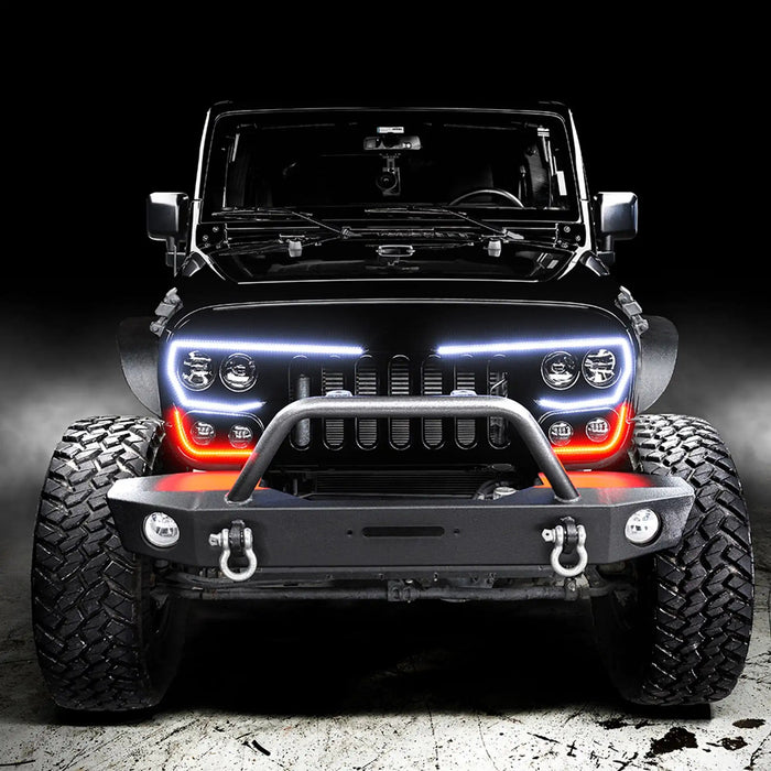 2007-2017 Jeep Wrangler JK VECTOR Pro Series II Full LED Grill - Integrated Headlights & DRL