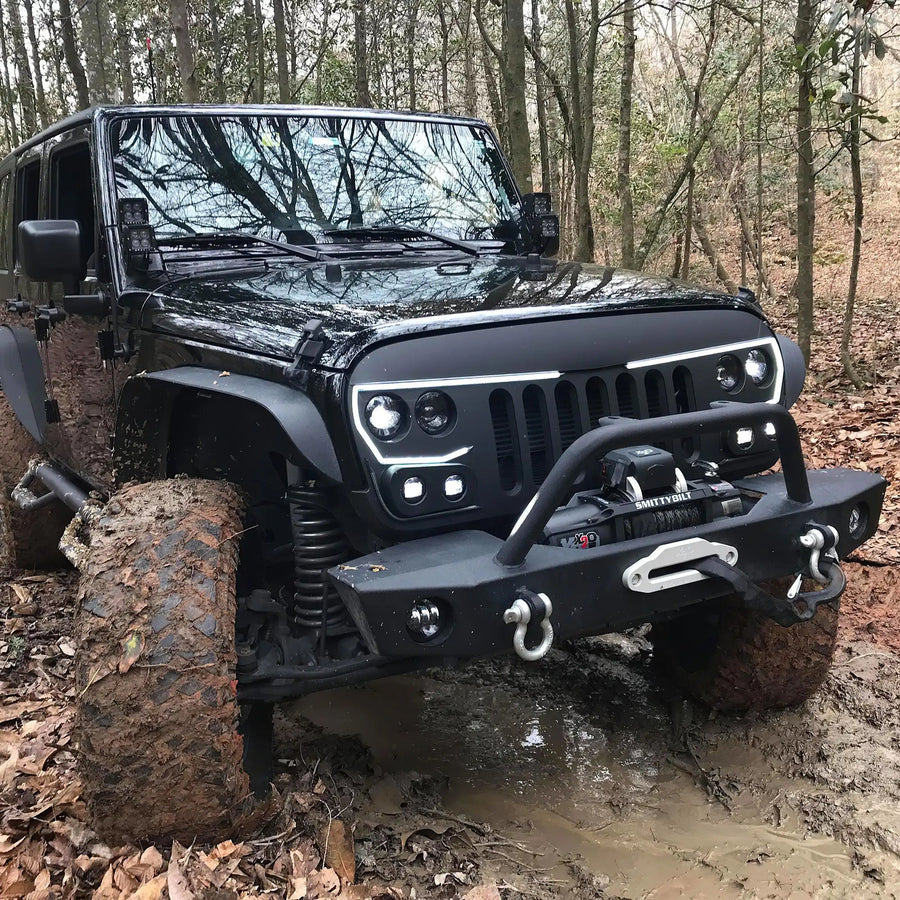 2007-2017 Jeep Wrangler JK VECTOR Pro Series II Full LED Grill - Integrated Headlights & DRL