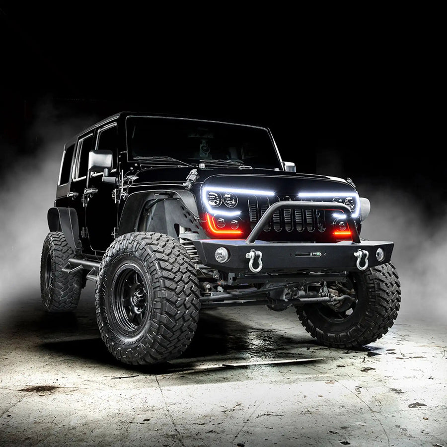 2007-2017 Jeep Wrangler JK VECTOR Pro Series II Full LED Grill - Integrated Headlights & DRL