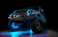 Aqua jeep with cyan LED halos and wheel rings