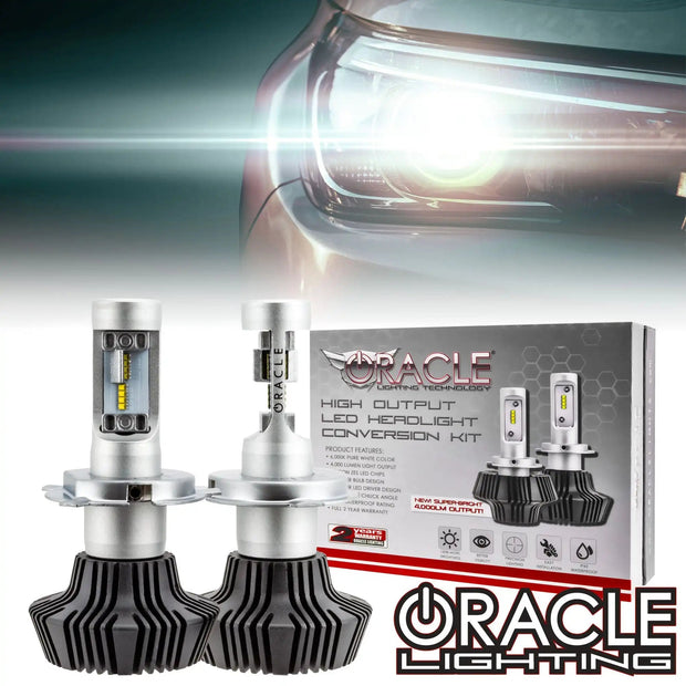 H4 - 4,000+ Lumen LED Light Bulb Conversion Kit (Low Beam)