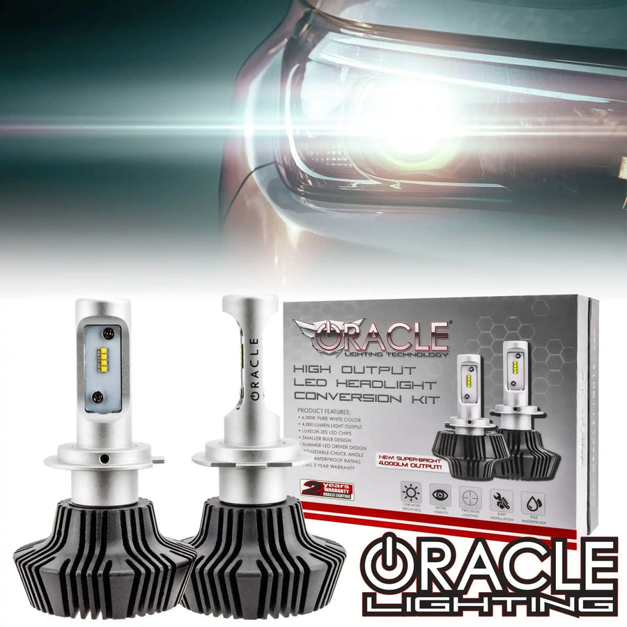 H7 - 4,000+ Lumen LED Light Bulb Conversion Kit (High Beam)