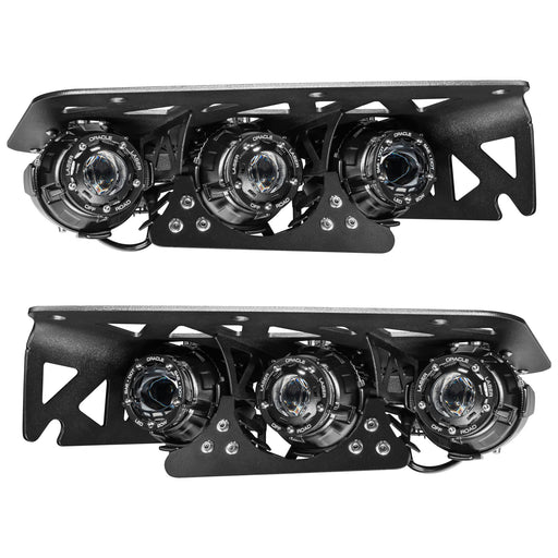 Slightly angled product view of 2021-2024 Ford Bronco Off Road LASER Auxiliary Lights + LED Fog Light Kit for Steel Bumper