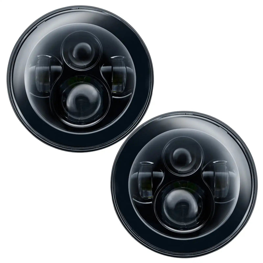 Front view of 7 inch high powered LED headlights