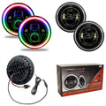 7" High Powered LED Headlights - Black Bezel - ColorSHIFT NA | ORACLE Outlet | GRADE B