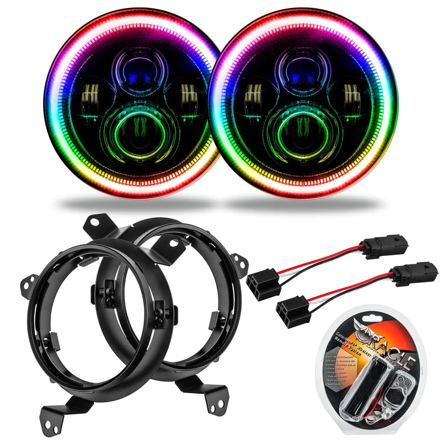Jeep Wrangler JL/Gladiator JT 7" High Powered LED Headlights (Pair) with RF Controller.