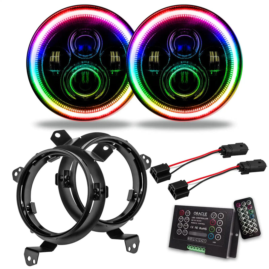 Jeep Wrangler JL/Gladiator JT 7" High Powered LED Headlights (Pair) with 2.0 Controller.