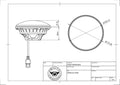 Diagram of Switchback LED Halo Headlights with measurements.