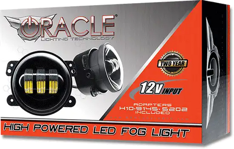 Packaging for Jeep Wrangler JL Sahara High Powered LED Fog Light Replacement-(Pair)