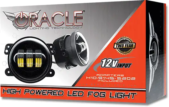 Packaging for Jeep Wrangler JL Sahara High Powered LED Fog Light Replacement-(Pair)