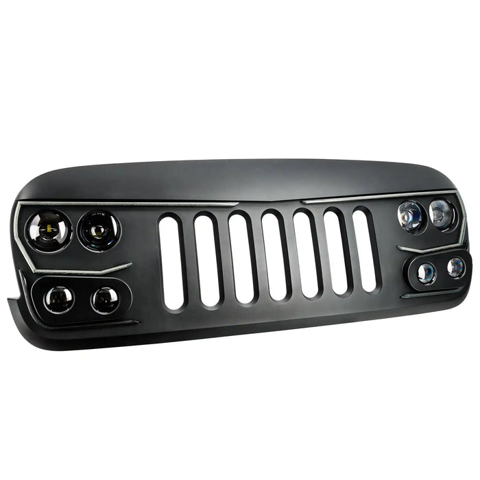 2007-2017 Jeep Wrangler JK VECTOR Pro Series II Full LED Grill - Integrated Headlights & DRL