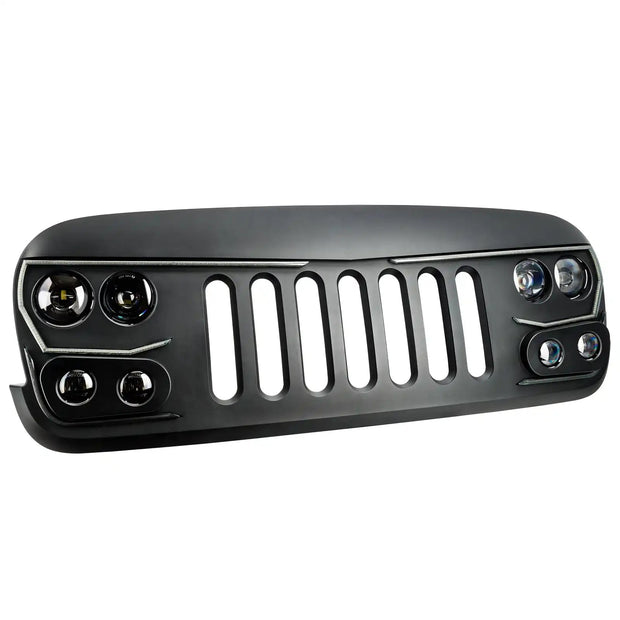 2007-2017 Jeep Wrangler JK VECTOR Pro Series II Full LED Grill - Integrated Headlights & DRL