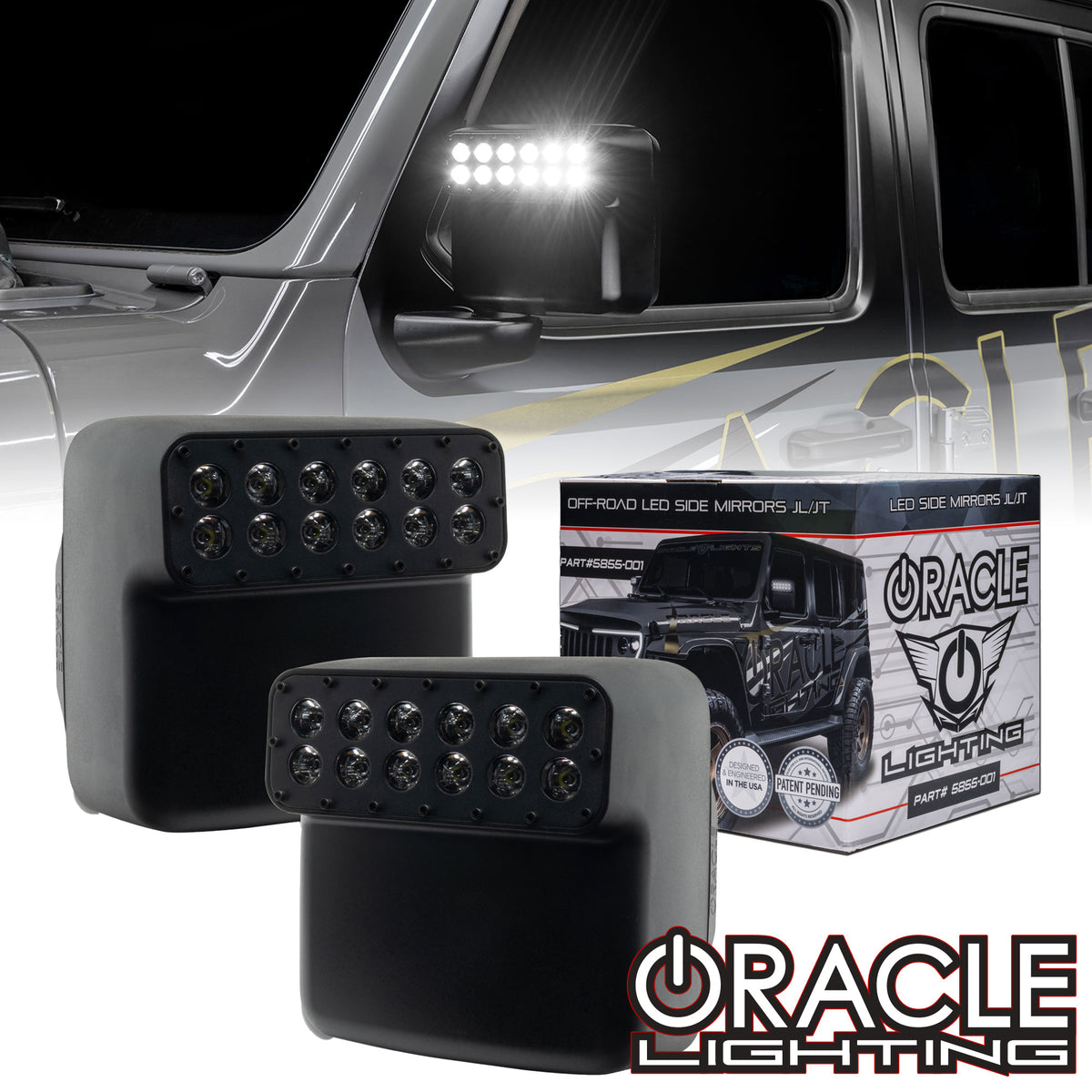 LED OffRoad Side Mirrors for Jeep Wrangler JL / Gladiator JT ORACLE