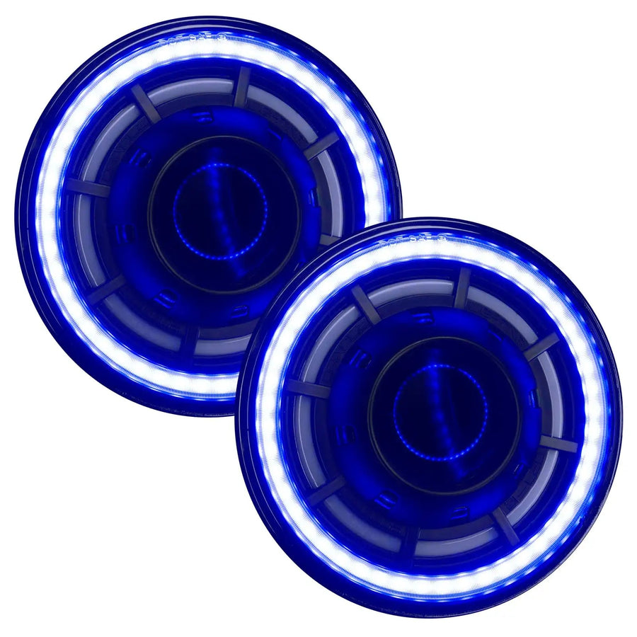 7" Oculus Headlights with blue LED outer halo ring.
