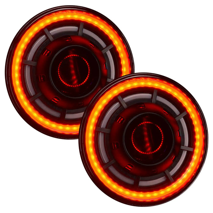 7" Oculus Headlights with red LED outer halo ring.
