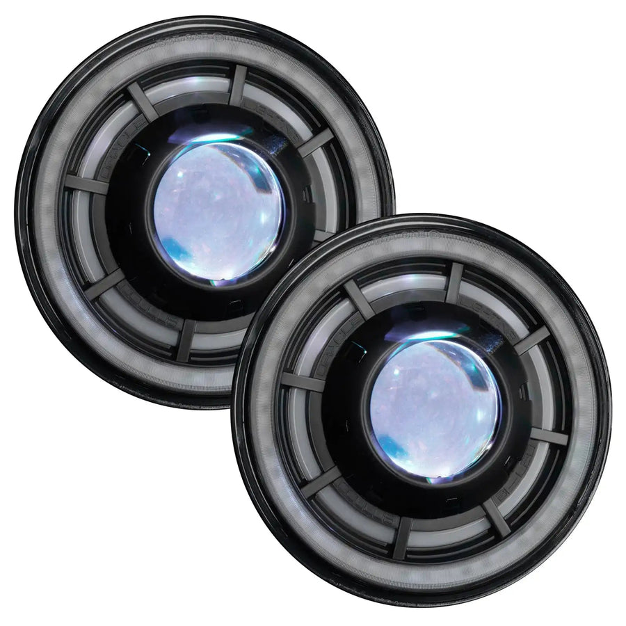 7" Oculus Headlights with white demon eye projector.
