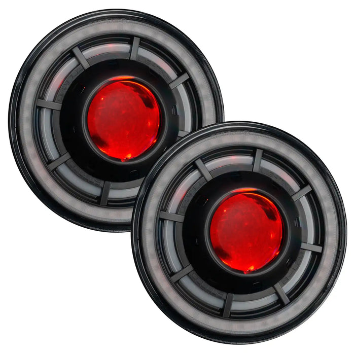 7" Oculus Headlights with red demon eye projector.