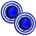 7" Oculus Headlights with all 3 lighting zones set to blue.