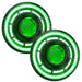 7" Oculus Headlights with all 3 lighting zones set to green.