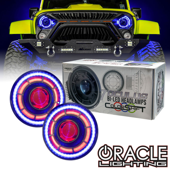 ORACLE Lighting Oculus™ 7" ColorSHIFT Bi-LED Projector Headlights for Jeep Wrangler JK