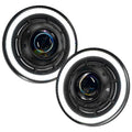 7" Oculus Switchback Headlights with white halo ring.