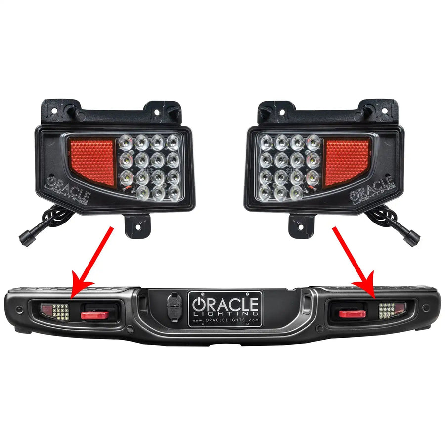 Rear bumper LED reverse lights for Jeep Gladiator JT installed on bumper