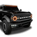 Studio shot of a black Ford Bronco equipped with the Integrated Windshield Roof LED Light Bar System.